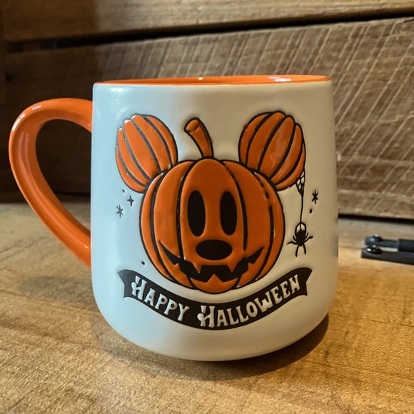 Set of TWO large Disney Mickey Mouse Halloween pumpkin mugs - new! - Picture 10 of 10